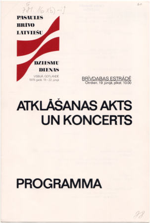 Atklāšanas akts un koncerts Brīvdabas estrādē, Otrdien, 19.jūnijā, plkst. 10.00 : programma