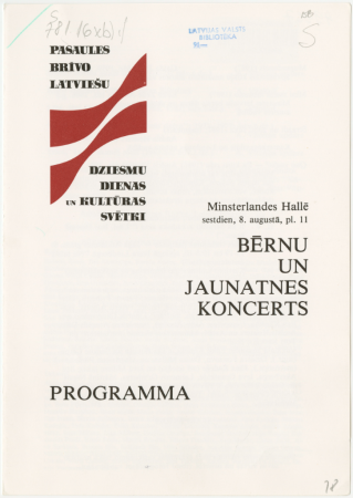 Bērnu un jaunatnes koncerts : Minsterlandes Hallē sestdien, 8. augustā, pl. 11 : programma