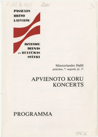 Apvienoto koru koncerts : Minsterlandes Hallē piektdien, 7. augustā, pl. 17 : programma