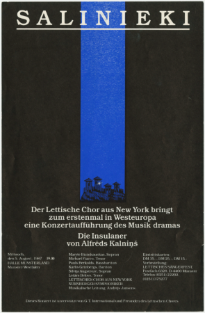 Salinieki : der lettische Chor aus New York bringt zum erstenmal in Westeuropa eine Konzertaufführung des Musik dramas : [program]