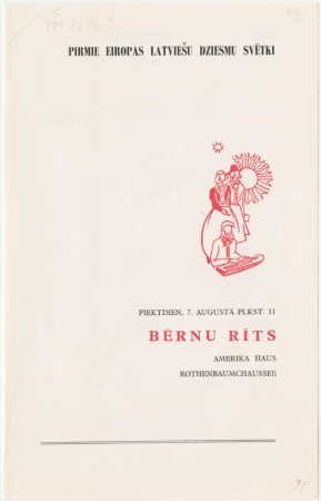 Bērnu rīts : piektdien, 7.augustā plkst.11 : Amerika Haus Rothenbaumchaussee : [programma]