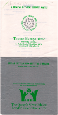 Tautas likteņa zīmē radusies mūzika : St. Paul`s Church, Wilton Place, S.W.1 ceturtdien, 28. jūlijā plkst. 20. : [programma]