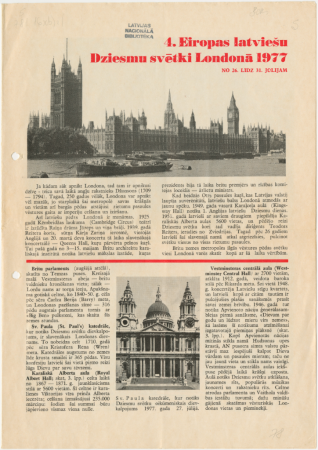 4. Eiropas latviešu Dziesmu svētki Londonā 1977. no 23. līdz 31. jūlijam
