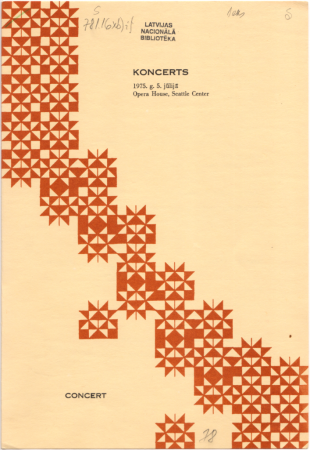 Koncerts = Concert : 1975. g. 5.jūlijā Opera House, Seattle Center : [programma]
