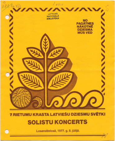 Solistu koncerts : Losandželosā, 1977. g. 8.jūlijā : [programma]