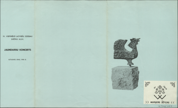 4. Vispārējie latviešu Dziesmu svētki Amerikā, Klīvlendā, 1968. gadā : [jaundarbu koncerta programma]