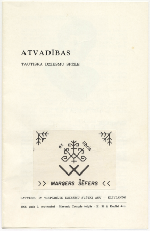 4. Vispārējie latviešu Dziesmu svētki Amerikā, Klīvlendā, 1968. gads - tautiska dziesmu spēle "Atvadības" : [programma]