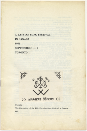 3. Latvian Song Festival in Canada, Toronto, 1961 : [programma]