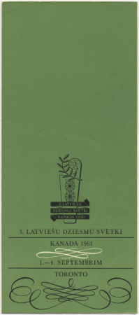 3. Latviešu dziesmu svētki Kanādā, Toronto, 1961. gadā : [programma]