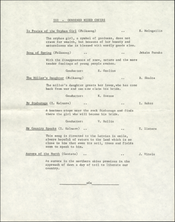 The Australian Latvian 15th Arts & Culture Festival Concert of Massed Choirs : [programma]