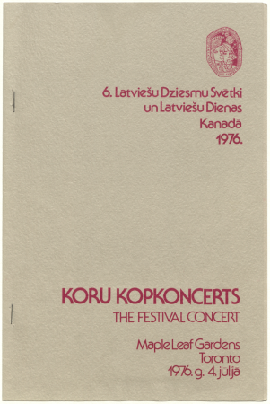 6. Latviešu Dziesmu Svētki un Latviešu Dienas Kanādā : Koru kopkoncerts : [programma]