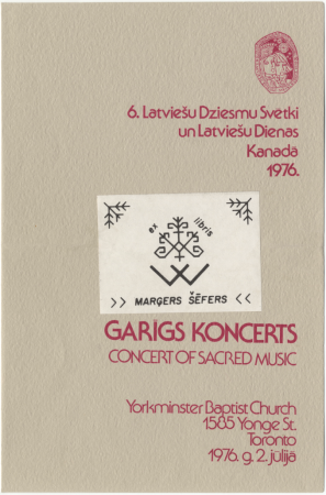 6. Latviešu Dziesmu Svētki un Latviešu Dienas Kanādā : Garīgs koncerts : [programma]