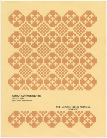 6. Rietumu krasta Latviešu dziesmu svētki Sietlā, 1975. gadā : Koru kopkoncerta programma : [programma]