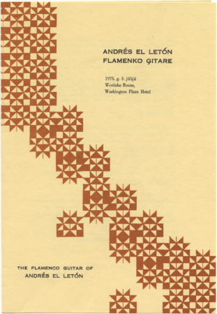 6. Rietumu krasta Latviešu dziesmu svētki Sietlā, 1975. gadā : Andrés el Letón flamenko ģitare : [programma]