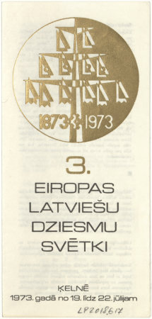 3. Eiropas latviešu dziesmu svētki Vācijā, Ķelnē, 1973. gadā : [programma]