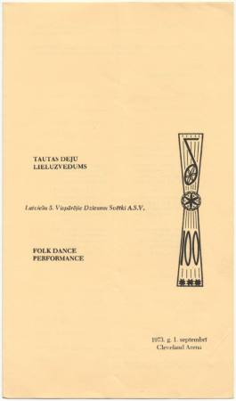 Latviešu 5. Vispārējie dziesmu svētki ASV, 1973. gadā Klīvlandē : Tautas deju lieluzvedums : [programma]