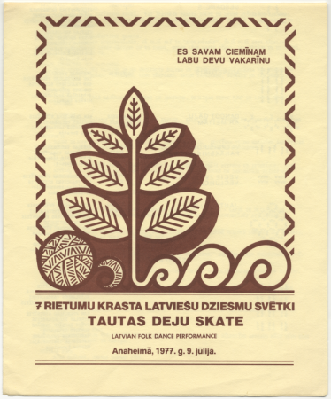 7. Rietumu krasta latviešu dziesmu svētki 1997. gadā Losandželosā : Tautas deju skate : [programma]