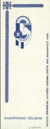 8. Vispārējie latviešu Dziesmu svētki Amerikā, Indianapolē, 1988. gadā : Rakstnieku cēliens