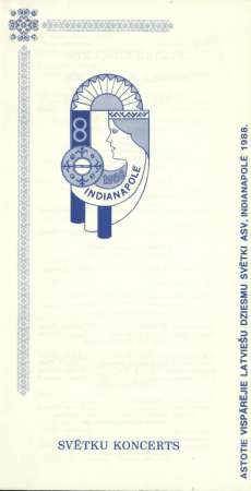 8. Vispārējie latviešu Dziesmu svētki Amerikā, Indianapolē, 1988. gadā : Svētku koncerts