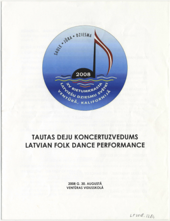 15. Rietumkrasta Latviešu Dziesmu svētki Venturā, Kalifornijā 2008. gadā : Tautas deju koncertuzvedums