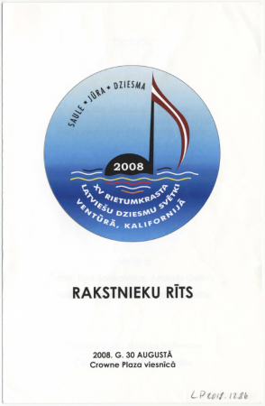 15. Rietumkrasta Latviešu Dziesmu svētki Venturā, Kalifornijā 2008. gadā : Rakstnieku rīts