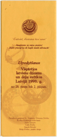 10. Vispārējie latviešu dziesmu svētki ASV, Klīvlandē 1997. gadā : Brošūra
