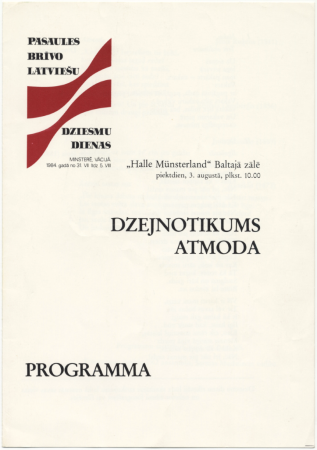 II Pasaules brīvo latviešu dziesmu dienas Eiropā, Minsterē 1984. gadā : Dzejnotikums "Atmoda"