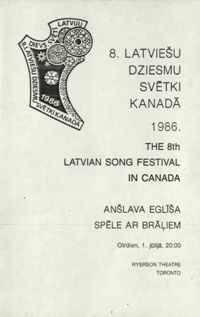 8. Latviešu dziesmu svētki Kanādā, 1986. gadā : Luga "Spēle ar brāļiem"