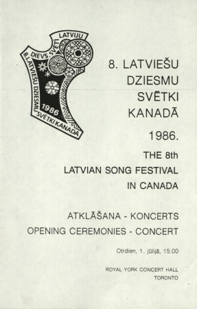 8. Latviešu dziesmu svētki Kanādā, 1986. gadā : Atklāšana - koncerts