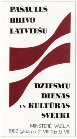 2. Pasaules brīvo latviešu dziesmu dienas un kultūras svētki Vācijā, Minsterē 1987. gadā : Uzlīme