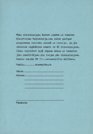 2. Pasaules brīvo latviešu dziesmu dienas un kultūras svētki Vācijā, Minsterē 1987. gadā : Oikumēnisks dievkalpojums