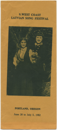 9. West Coast Latvian Song Festival. Portland, Oregon, June 30 to July 5, 1982 : [programma]