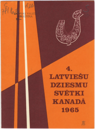 4. latviešu dziesmu svētki Kanādā 1965 : [programma]