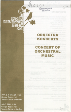 Orķestra koncerts = Concert of Orchestral Music : [programma]