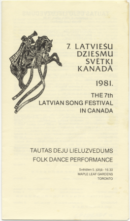 7. Latviešu dziesmu svētki Kanādā, Toronto,  1981. gadā : Tautas deju lieluzvedums : programma
