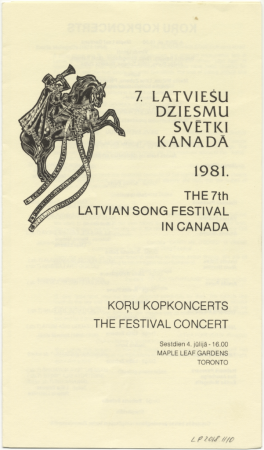 7. Latviešu dziesmu svētki Kanādā, Toronto,  1981. gadā : Koru kopkoncerts : programma
