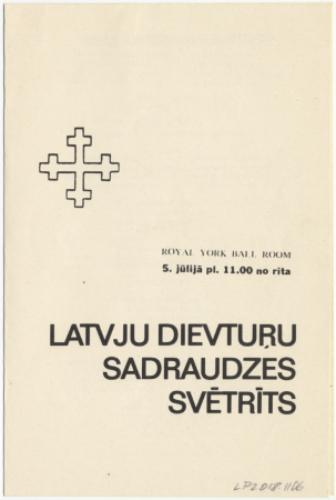 7. Latviešu dziesmu svētki Kanādā, Toronto,  1981. gadā : Latvju Dievturu sadraudzes Latvisks svētrīts Tēvzemes daudzinājums : programma