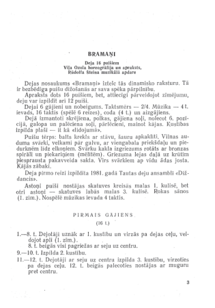 Bramaņi : dejas apraksts