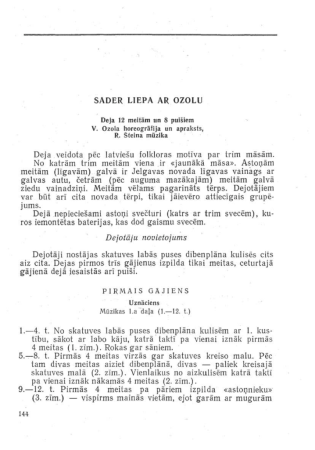 Sader liepa ar ozolu : dejas apraksts