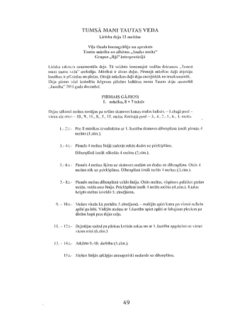 Tumsā mani tautas veda : dejas apraksts