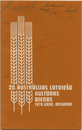 20. Austrālijas latviešu kultūras dienas, 1970. gadā, Brisbanē : [programma]