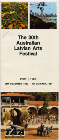 The 30th Australian Latvian Arts festival : Pert, 1980 : 25th december, 1980 - 1st january, 1981 : [programma]