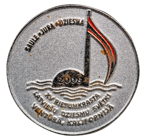 XV Rietumkrasta latviešu dziesmu svētku nozīmīte (Ventūrā Kalifornijā, 2008)