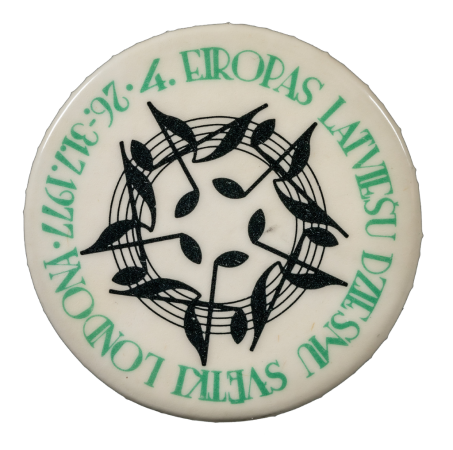 4. Eiropas latviešu Dziesmu svētku (1977, Londona) piespraude