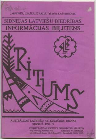 Sidnejas latviešu biedrības Ritums informācijas biļetens : Australijas latviešu 42. kulturas dienas Sidnejā 1992. g. : [programma]