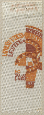 Piespraude - lentīte. Anglijas Latviešu Dziesmu dienas Lesterā. 1971. gada 30. jūlijs - 1. augusts