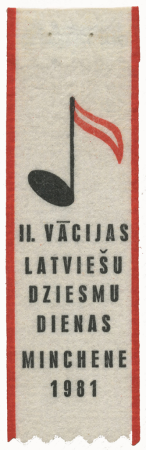 Piespraude - lentīte. II Vācijas Latviešu Dziesmu dienas. Minhene, 1981. gada 5. - 7. jūnijs