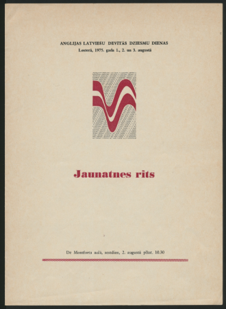 Anglijas latviešu 9. Dziesmu dienas Lesterā, 1975. gada 1., 2. un 3. augustā : Jaunatnes rīts De Monfonta aulā 2. augustā