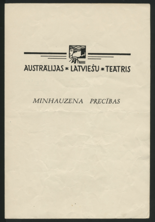 Austrālijas latviešu 4. Kultūras dienas Brisbanē : Austrālijas Latviešu teātris ar Mārtiņa Zīverta "Minhauzena precības"