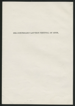 28. Austrālijas latviešu Kultūras dienas Adelaidē 1978 : Concert of Latvian music, Adelaide Town Hall, 26th December
